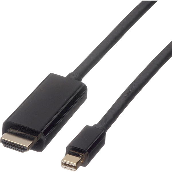 Roline Mini-DisplayPort / HDMI Adapterkabel Mini DisplayPort Stecker, HDMI-A Stecker 3.00m Schwarz 11.04.5797 Geschirmt