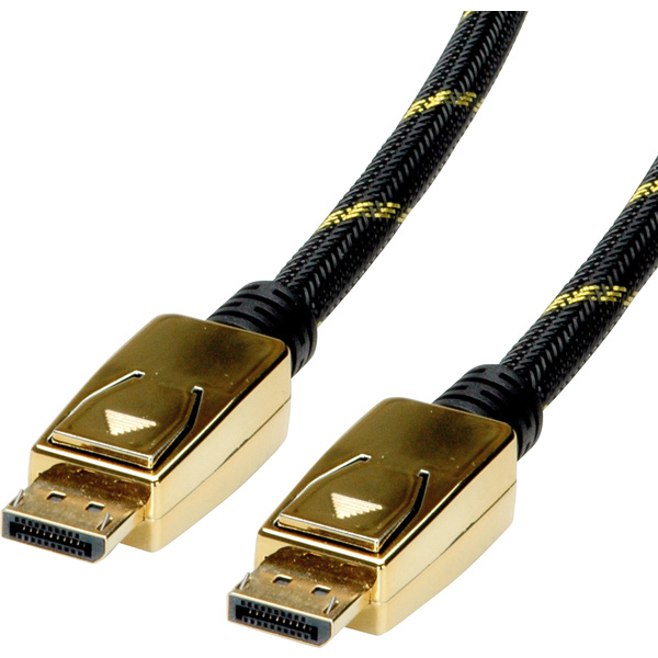 Roline DisplayPort Anschlusskabel DisplayPort Stecker, DisplayPort Stecker 10.00m Schwarz/Gold 11.04.5649 Geschirmt
