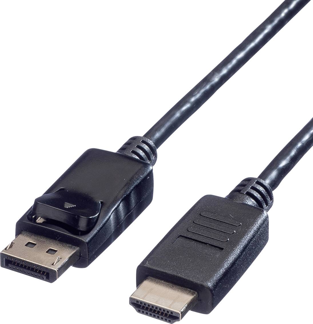Ein HDMI- und ein DisplayPort-Kabelanschluss nebeneinander. Sie zeigen unterschiedliche Anschlussformate für Audio- und Videodatenübertragung.