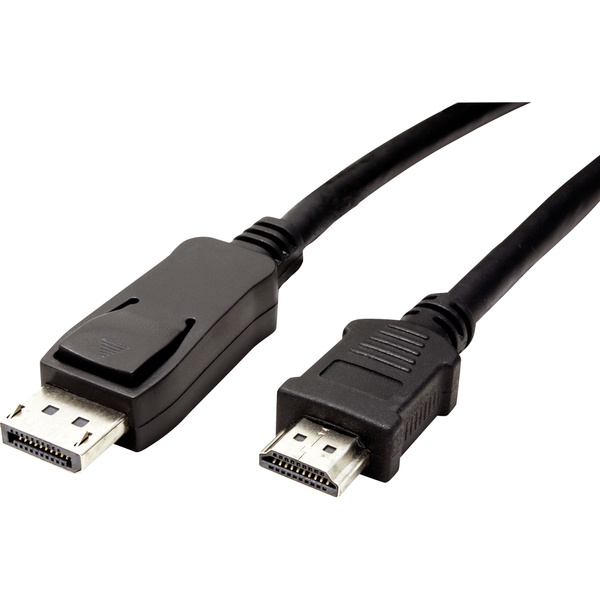 Value DisplayPort / HDMI Adapterkabel DisplayPort Stecker, HDMI-A Stecker 2.00m Schwarz 11.99.5781 Geschirmt DisplayPort-Kabel