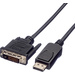 Value DisplayPort / DVI Adapterkabel DisplayPort Stecker, DVI-D 24+1pol. Stecker 5.00m Schwarz 11.99.5617 Geschirmt
