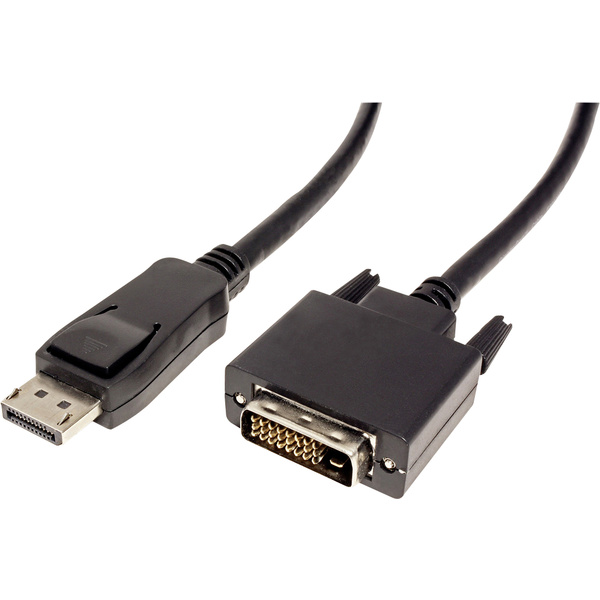 Value DisplayPort / DVI Adapterkabel DisplayPort Stecker, DVI-D 24+1pol. Stecker 1.50m Schwarz 11.99.5619 Geschirmt