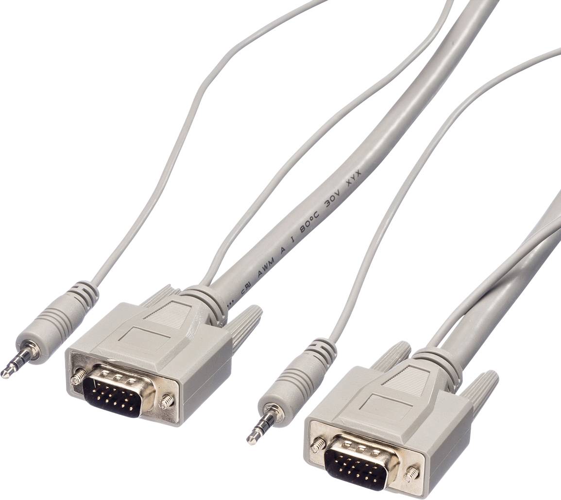 Roline 11.04.5162 Audio Verlängerungskabel [1x VGA-Stecker, Klinkenstecker 3.5mm - 1x VGA-Stecker, Klinkenstecker 3.5 mm] 15.00m