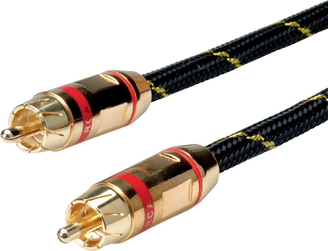 Roline Cinch Video Anschlusskabel [1x Cinch-Stecker - 1x Cinch-Stecker] 2.50 m Schwarz/Gold