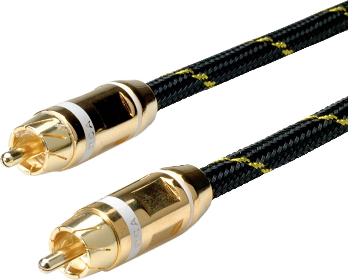Roline Cinch Video Anschlusskabel [1x Cinch-Stecker - 1x Cinch-Stecker] 2.50 m Schwarz/Gold