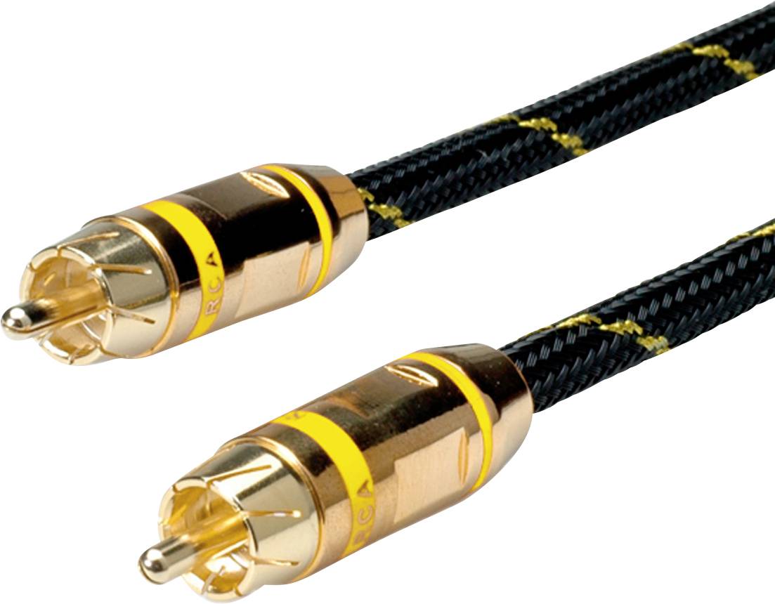 Roline Cinch Video Anschlusskabel [1x Cinch-Stecker - 1x Cinch-Stecker] 2.50 m Schwarz/Gold