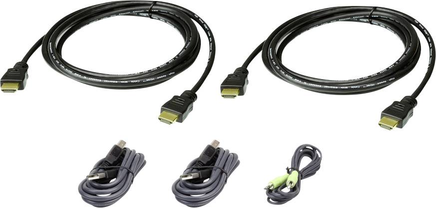 ATEN KVM Anschlusskabel [1x HDMI-Stecker, USB 2.0 Stecker A, Klinkenstecker 3.5mm - 1x HDMI-Stecker, Klinkenstecker 3.5 mm, USB