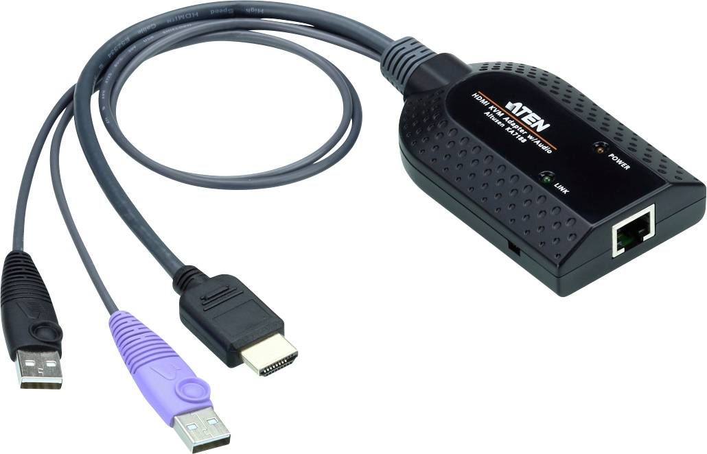 ATEN KVM, Computer KVM-Adapterkabel [1x HDMI-Stecker, USB-A - 1x RJ45-Buchse] 0.25m