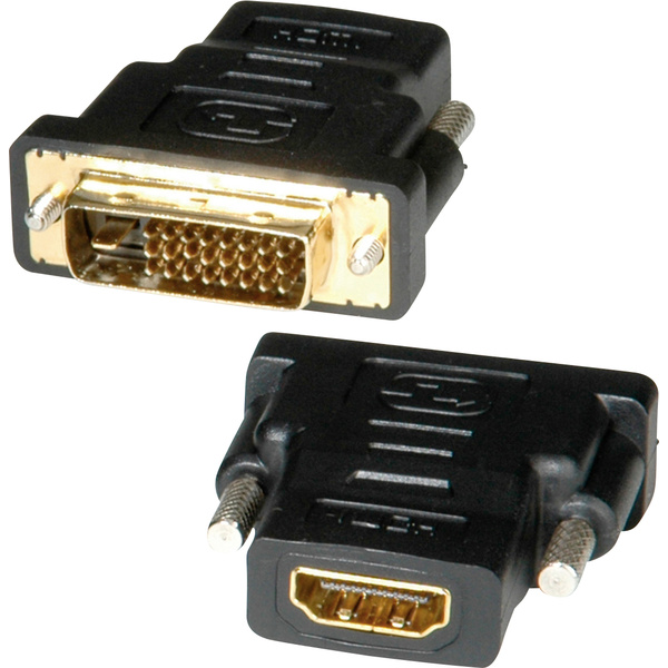 Roline 12.03.3116 Adapter [1x DVI-Stecker 24+1pol. - 1x HDMI-Buchse] Schwarz