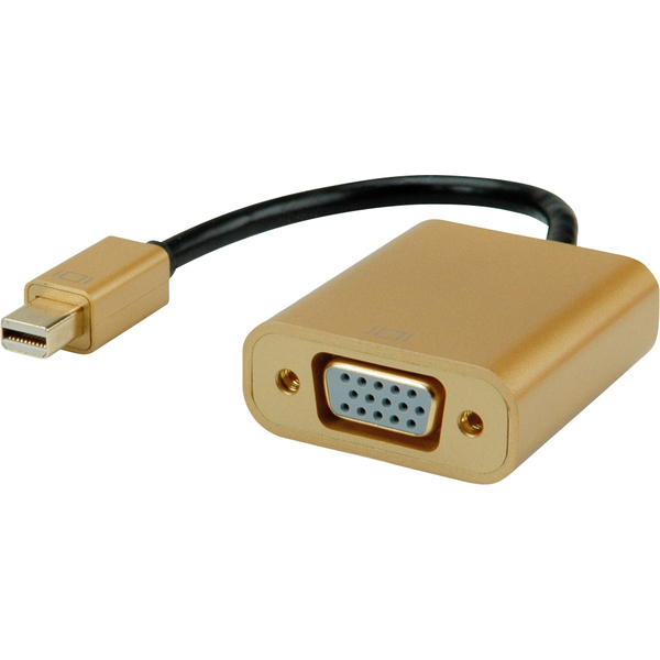 Roline USB-C Anschlusskabel 0.10m 12.88.3171 Schwarz/Gold [1x Mini-DisplayPort Stecker - 1x VGA-Buchse]
