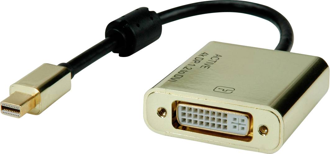 Adapterkabel mit Mini DisplayPort-Stecker auf DVI-Buchse, vergoldet, zur Verbindung von Computern mit Monitoren oder Projektoren.
