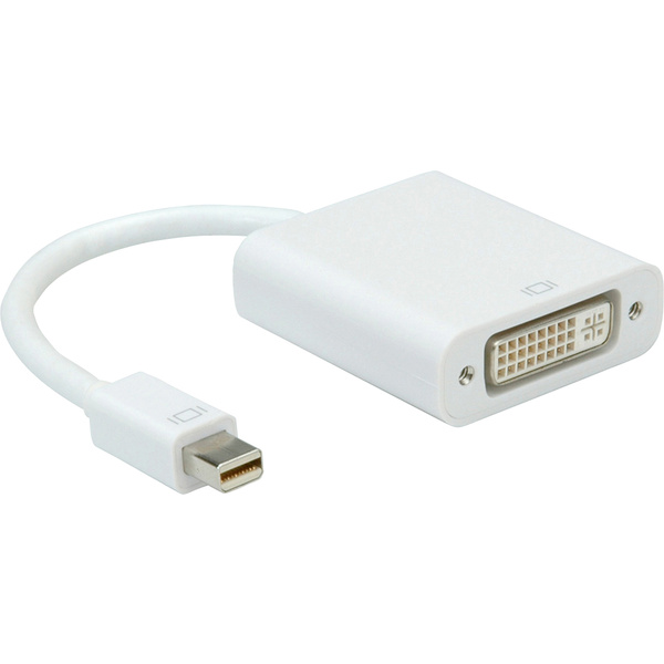 Roline Mini-DisplayPort / DVI Adapterkabel Mini DisplayPort Stecker, DVI-D 24+1pol. Buchse 0.10m Weiß 12.03.3128 DisplayPort-Kabel