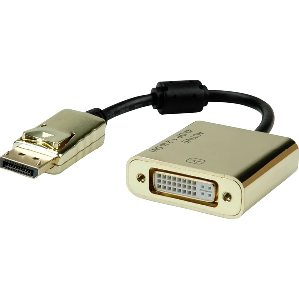 Roline DisplayPort / DVI Adapterkabel DisplayPort Stecker, DVI-D 24+1pol. Buchse 0.15m Schwarz/Gold 12.88.3175 DisplayPort-Kabel Roline DisplayPort / DVI Adapterkabel DisplayPort Stecker, DVI-D 24+1pol. Buchse 0.15m Schwarz/Gold 12.88.3175 DisplayPort-Kabel