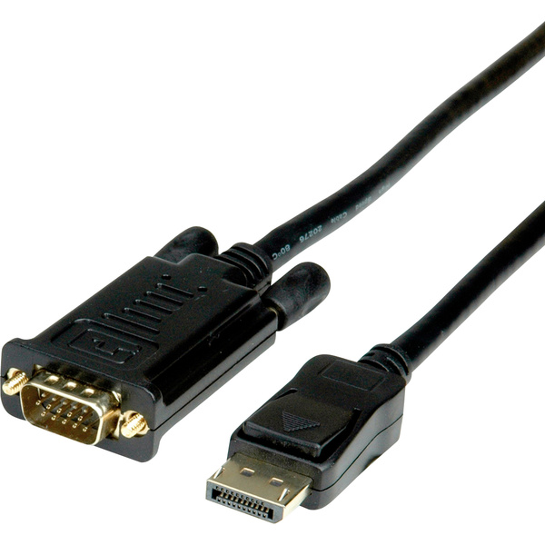 Roline DisplayPort / VGA Adapterkabel DisplayPort Stecker, VGA 15pol. Stecker 1.50m Schwarz 11.04.5971 DisplayPort-Kabel