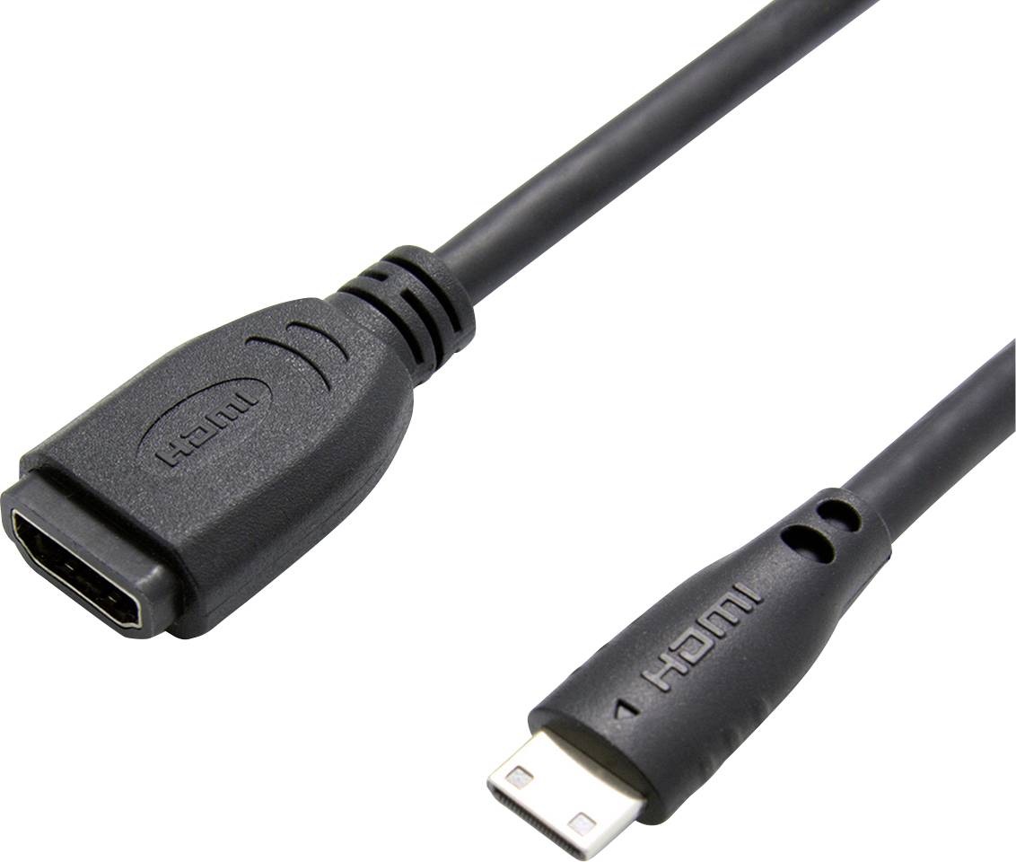 HDMI-Kabel mit Stecker und Buchse, geeignet zum Anschließen von Geräten für Audio- und Videoübertragung.