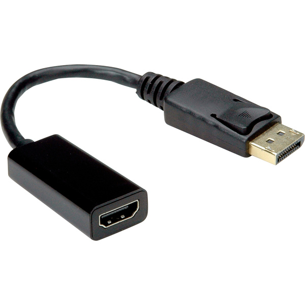 Value DisplayPort / HDMI Adapterkabel DisplayPort Stecker, HDMI-A Buchse 0.15m Schwarz 12.99.3138 DisplayPort-Kabel