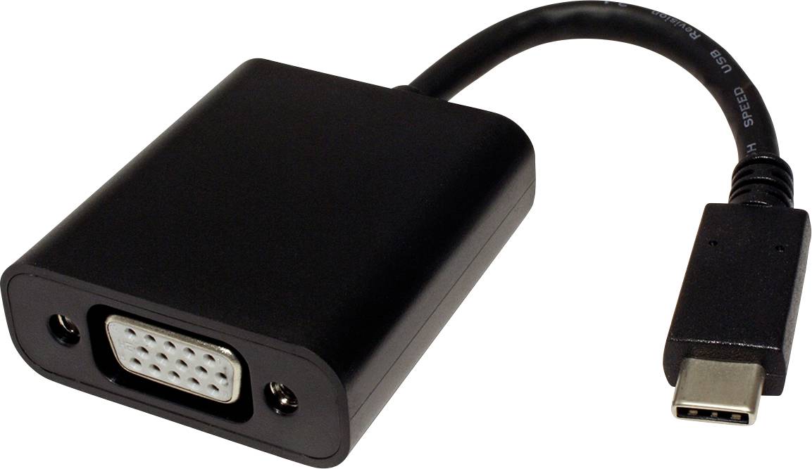 Value 12.99.3200 Adapterkabel [1x USB-C® Stecker - 1x VGA-Buchse] Schwarz 0.10m