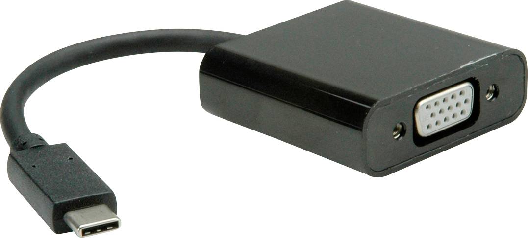 Value 12.99.3203 Adapterkabel [1x USB-C® Stecker - 1x VGA-Buchse] Schwarz 0.10 m