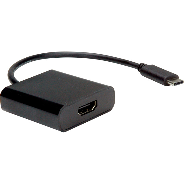 Value USB-C® / HDMI Adapterkabel USB-C® Stecker, HDMI-A Buchse 0.10m Schwarz 12.99.3211 USB-C®-Displaykabel