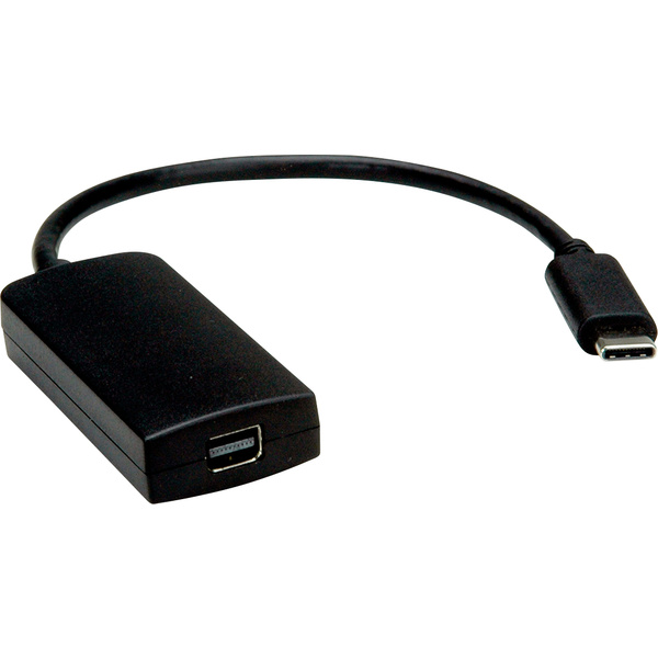 Value USB-C™ / Mini-DisplayPort Adapterkabel USB-C™ Stecker, Mini DisplayPort Buchse 0.10m Schwarz 12.99.3226 USB-C™-Displaykabel
