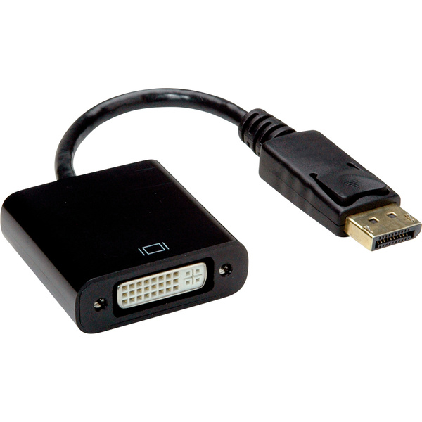 Value DisplayPort / DVI Adapterkabel DisplayPort Stecker, DVI-D 24+1pol. Buchse 0.15m Schwarz 12.99.3137 DisplayPort-Kabel