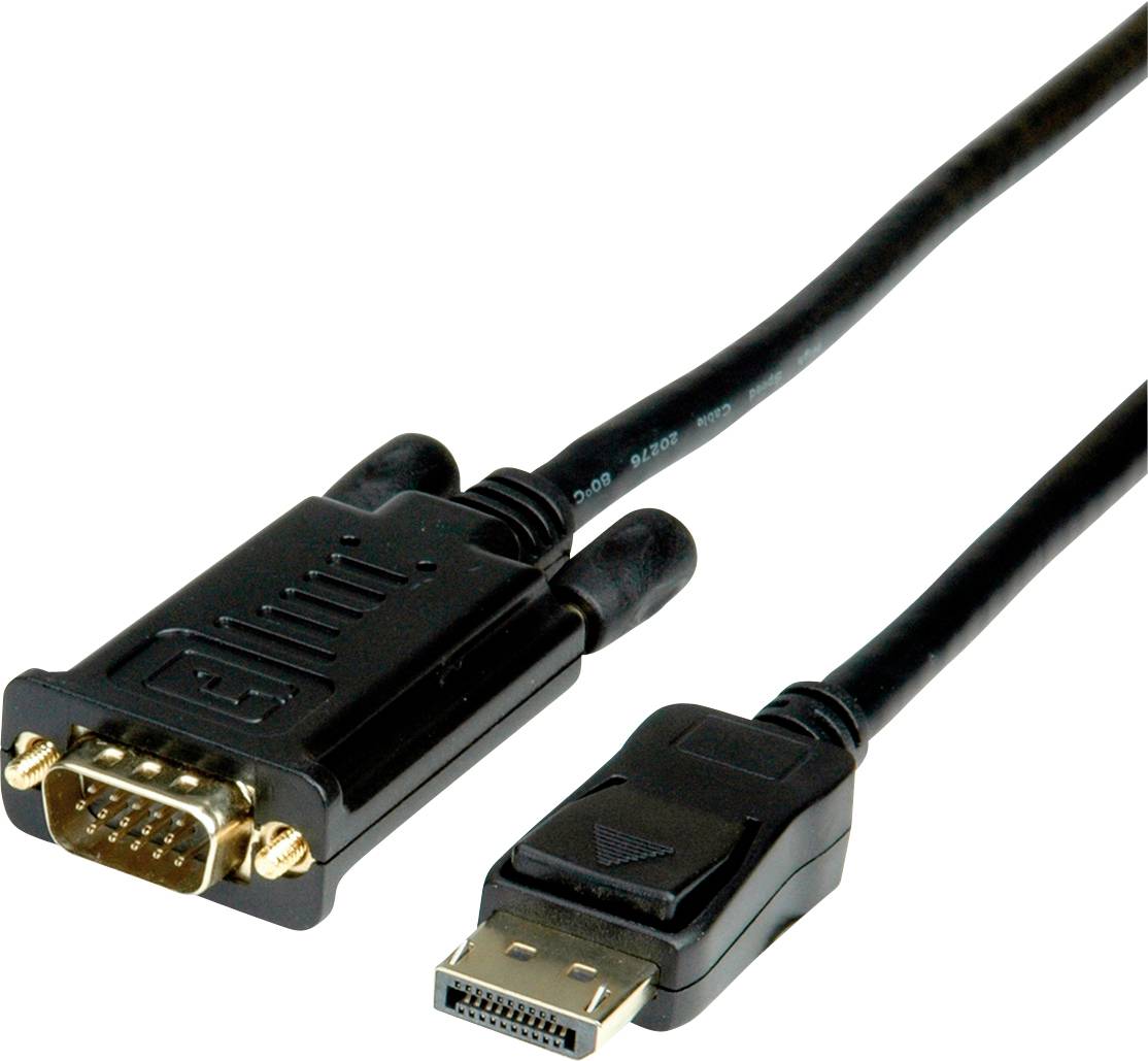 Value DisplayPort / VGA Adapterkabel DisplayPort Stecker, VGA 15pol. Stecker 1.00m Schwarz 11.99.5800 DisplayPort-Kabel