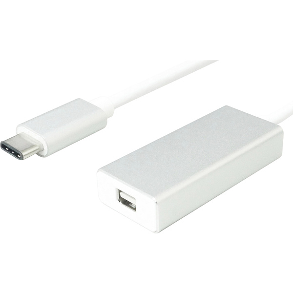 Value USB-C® / Mini-DisplayPort Adapterkabel USB-C® Stecker, Mini DisplayPort Buchse 0.10m Silber 12.99.3225 USB-C®-Displaykabel