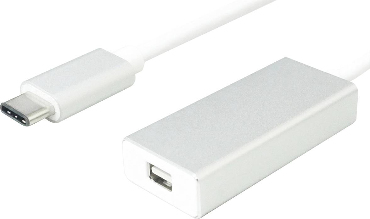 Value USB-C® / Mini-DisplayPort Adapterkabel USB-C® Stecker, Mini DisplayPort Buchse 0.10m Silber 12.99.3225 USB-C®-Displaykabel