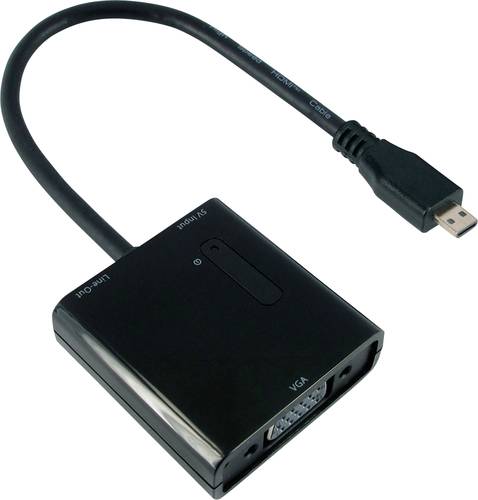 Value HDMI Anschlusskabel 0.15m 12.99.3118 Schwarz [1x HDMI-Stecker D Micro - 1x VGA-Buchse]