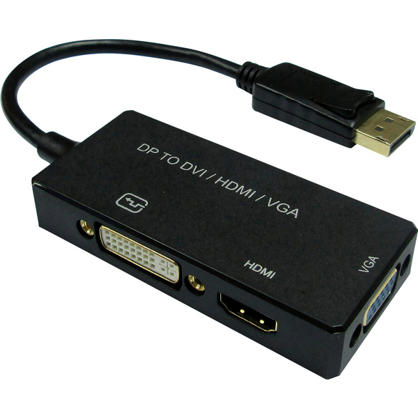 Value DisplayPort / DVI / HDMI / VGA Adapterkabel DisplayPort Stecker, DVI-D 24+1pol. Buchse, HDMI-A Buchse, VGA 15pol. Buchse