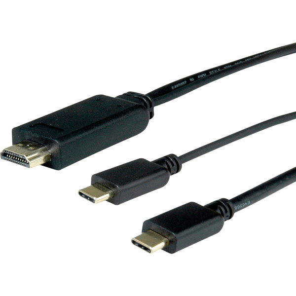 Roline USB-C™ / HDMI Adapterkabel USB-C™ Stecker, HDMI-A Stecker 1.00m Schwarz 11.04.5952 USB-C™-Displaykabel
