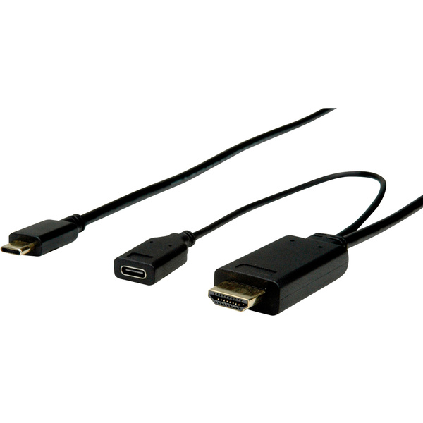 Roline USB-C™ / HDMI Adapterkabel USB-C™ Stecker, HDMI-A Stecker 1.00m Schwarz 11.04.5950 USB-C™-Displaykabel