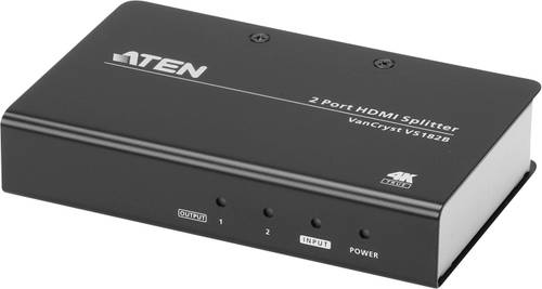 ATEN VS182B 1+2 Port HDMI-Splitter Ultra HD-fähig 4096 x 2160 Pixel Schwarz