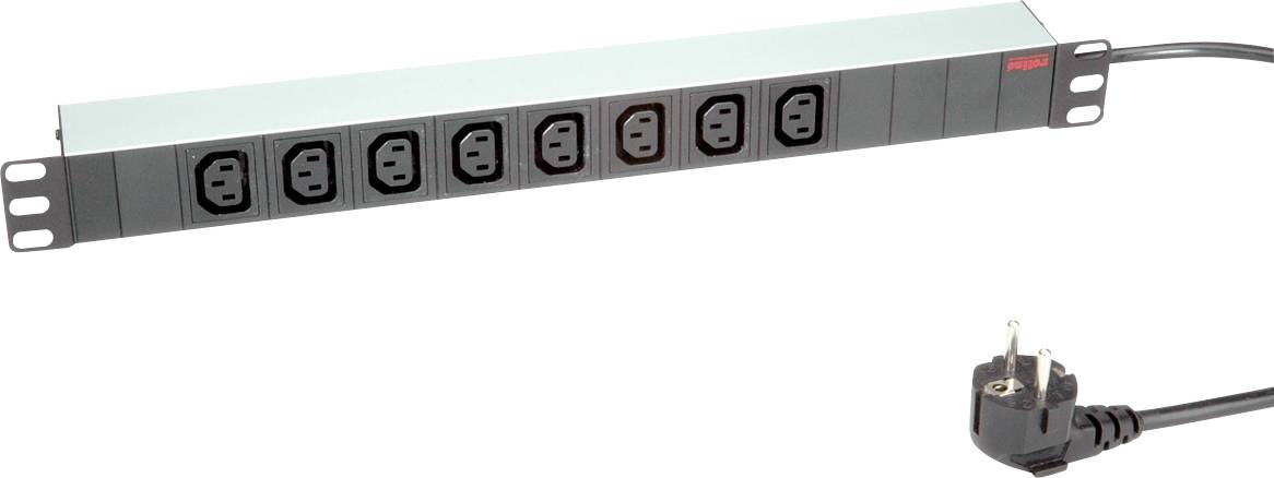 Roline 19.07.1628 Steckdosenleiste 19 Zoll 8fach Lichtgrau Schutzkontakt 1 St.