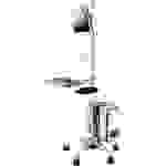 Roline 17.03.1174 PC-/Monitor-Rollwagen Silber Neigbar, Höhenverstellbar