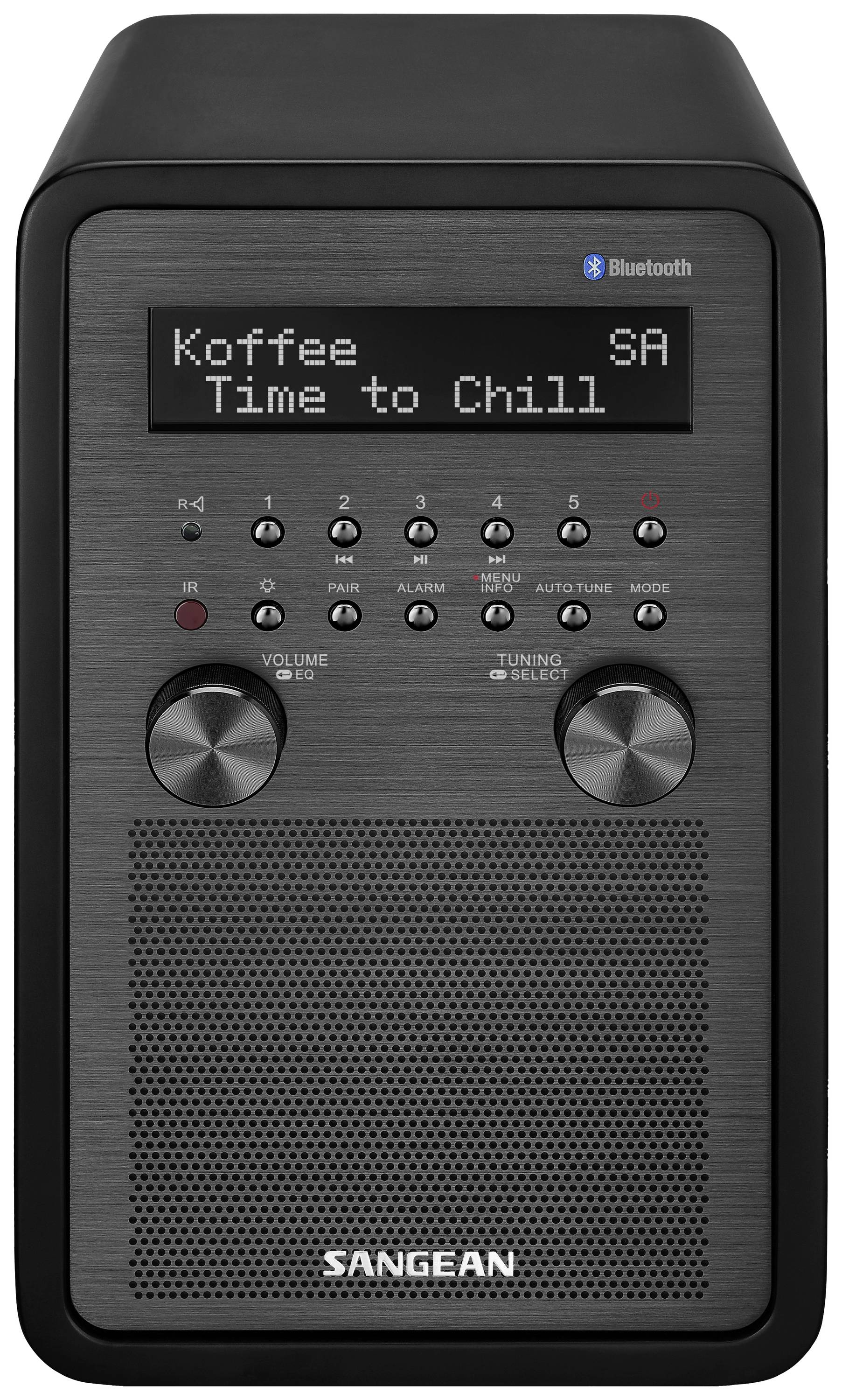 Sangean DDR-60 Tischradio DAB+, DAB, UKW AUX, Bluetooth®, NFC Inkl. Fernbedienung, Weckfunktion Schwarz