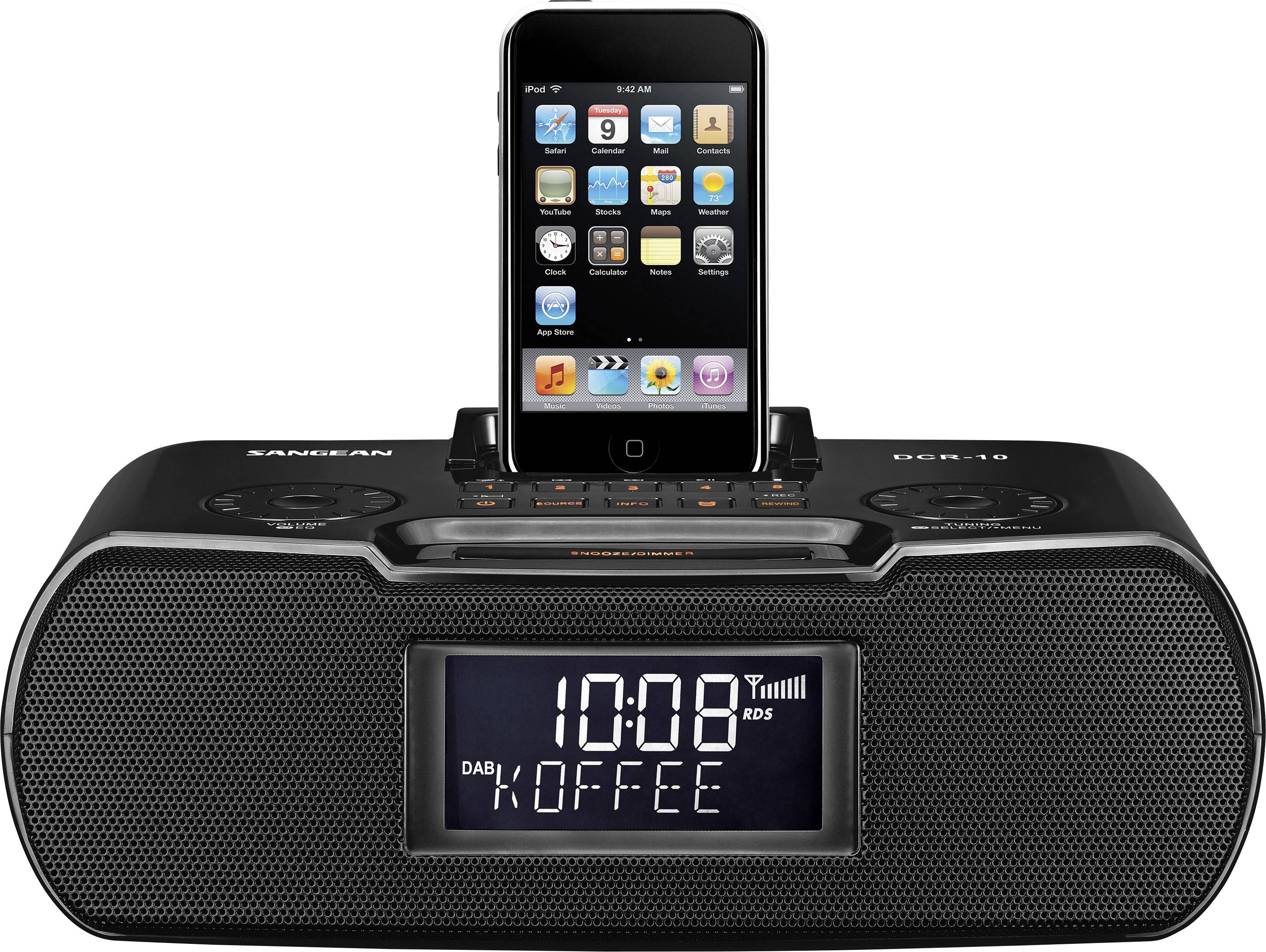 Sangean DCR10 Tischradio DAB+, DAB, UKW AppleDock, AUX, SD Akku