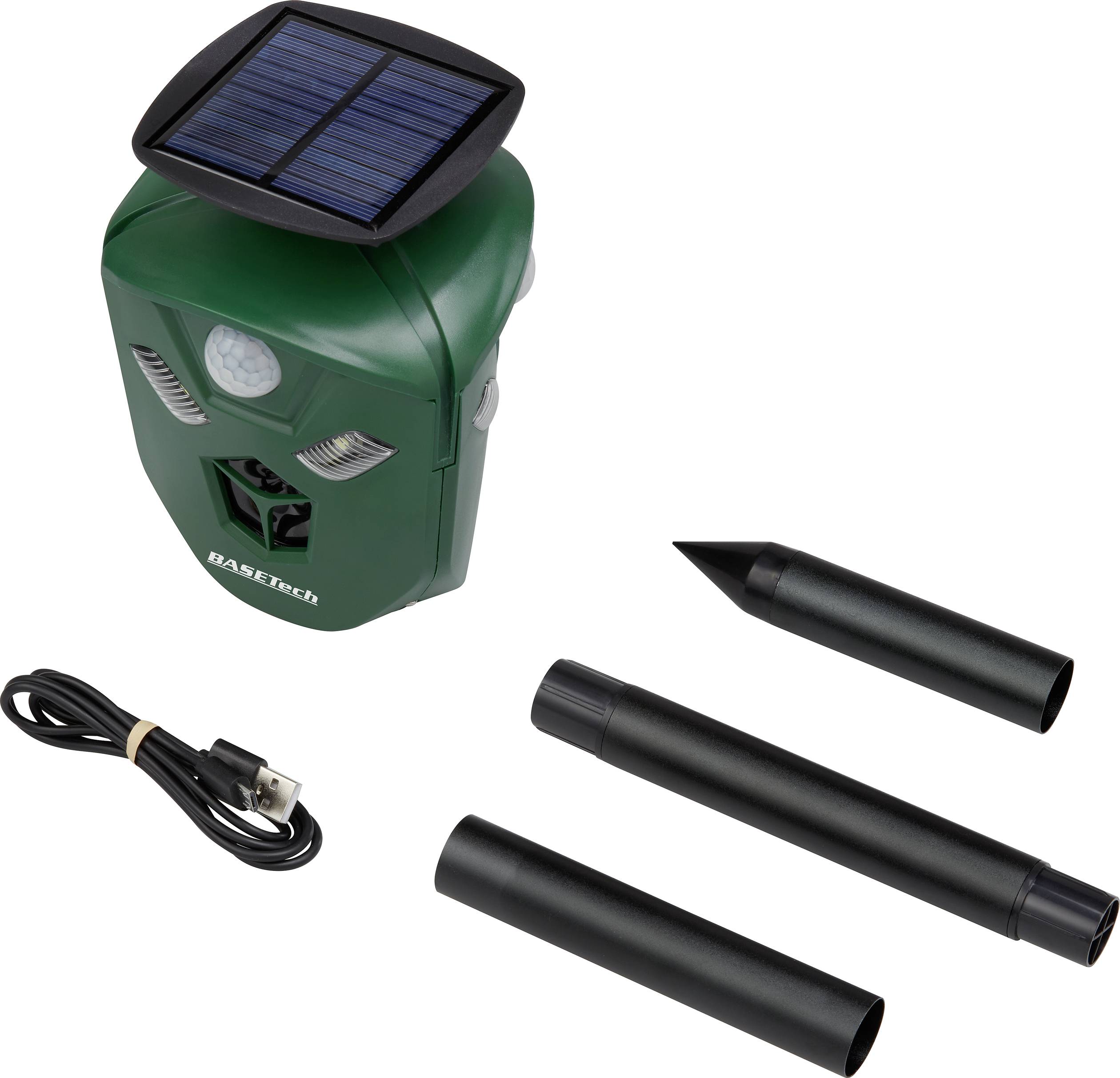 Basetech BT16 Tiervertreiber Funktionsart LED-Licht, Alarm-Sirene, Ultraschall, Blitzlicht Wirkungsbereich 200m² 1St.