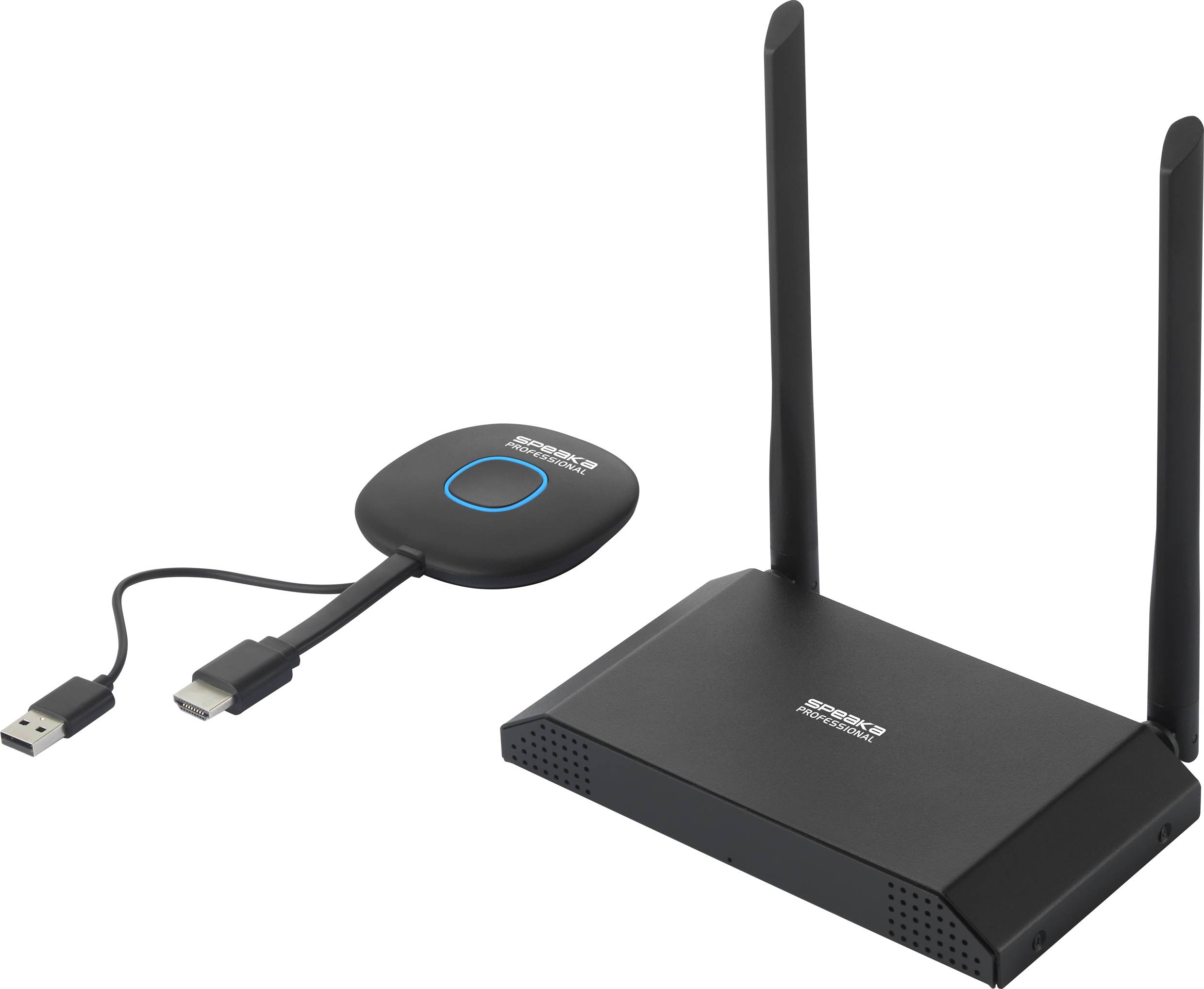 SpeaKa Professional SP-VShare Drahtloses 4K UHD Präsentationssystem 4fach Multi Viewer, Digital Whi