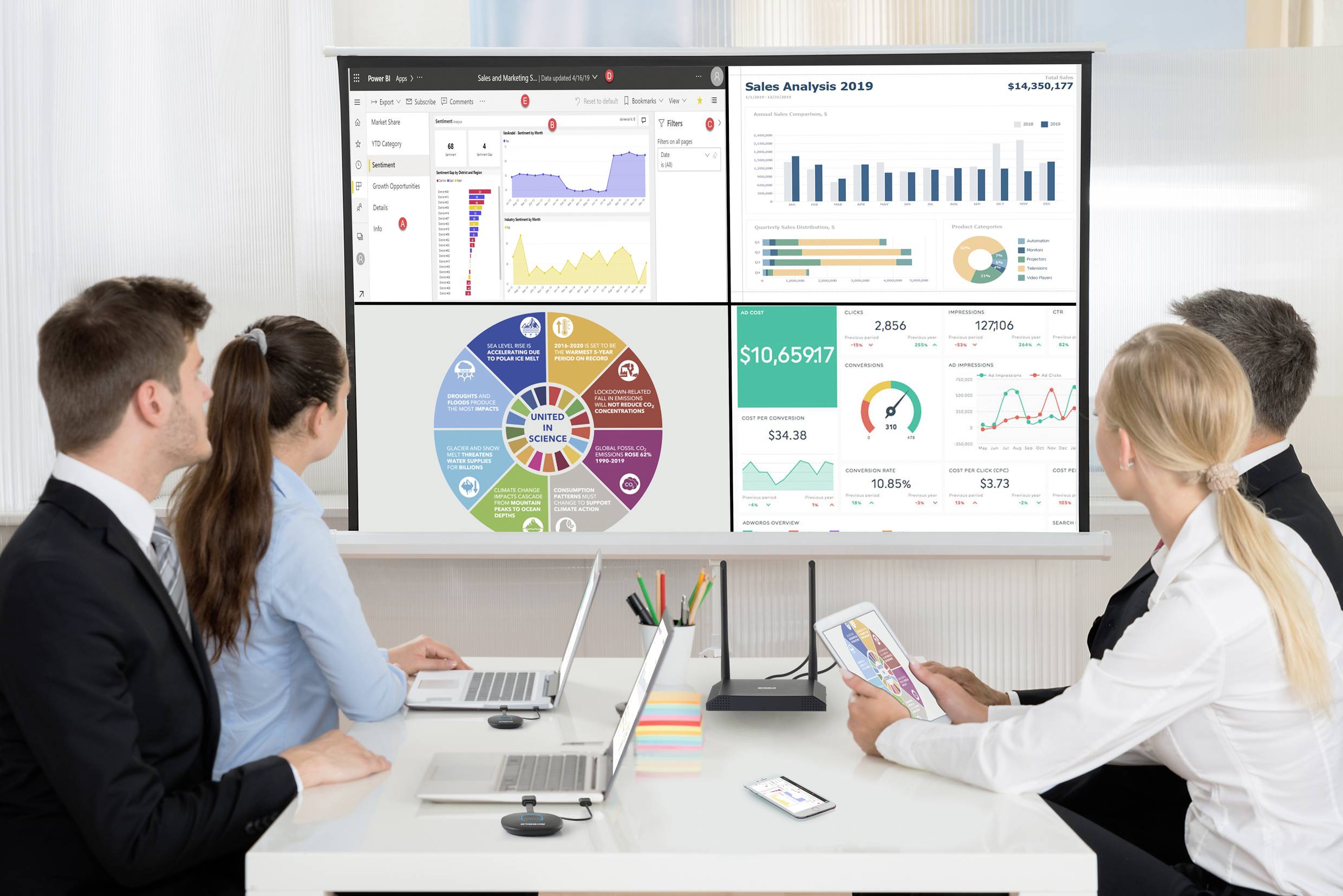 SpeaKa Professional SP-VShareZ Drahtloser Sender für Präsentationssystem Sicher