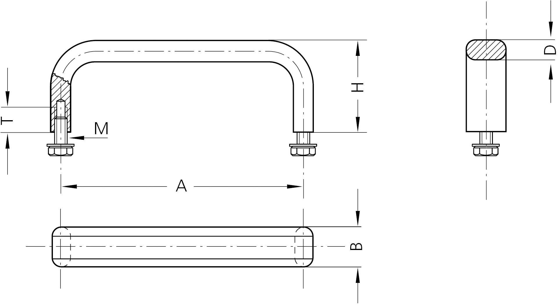 Rohde EF-12.120.31 Bügelgriff Edelstahl (L x B x H) 128 x 12 x 40mm 2St.