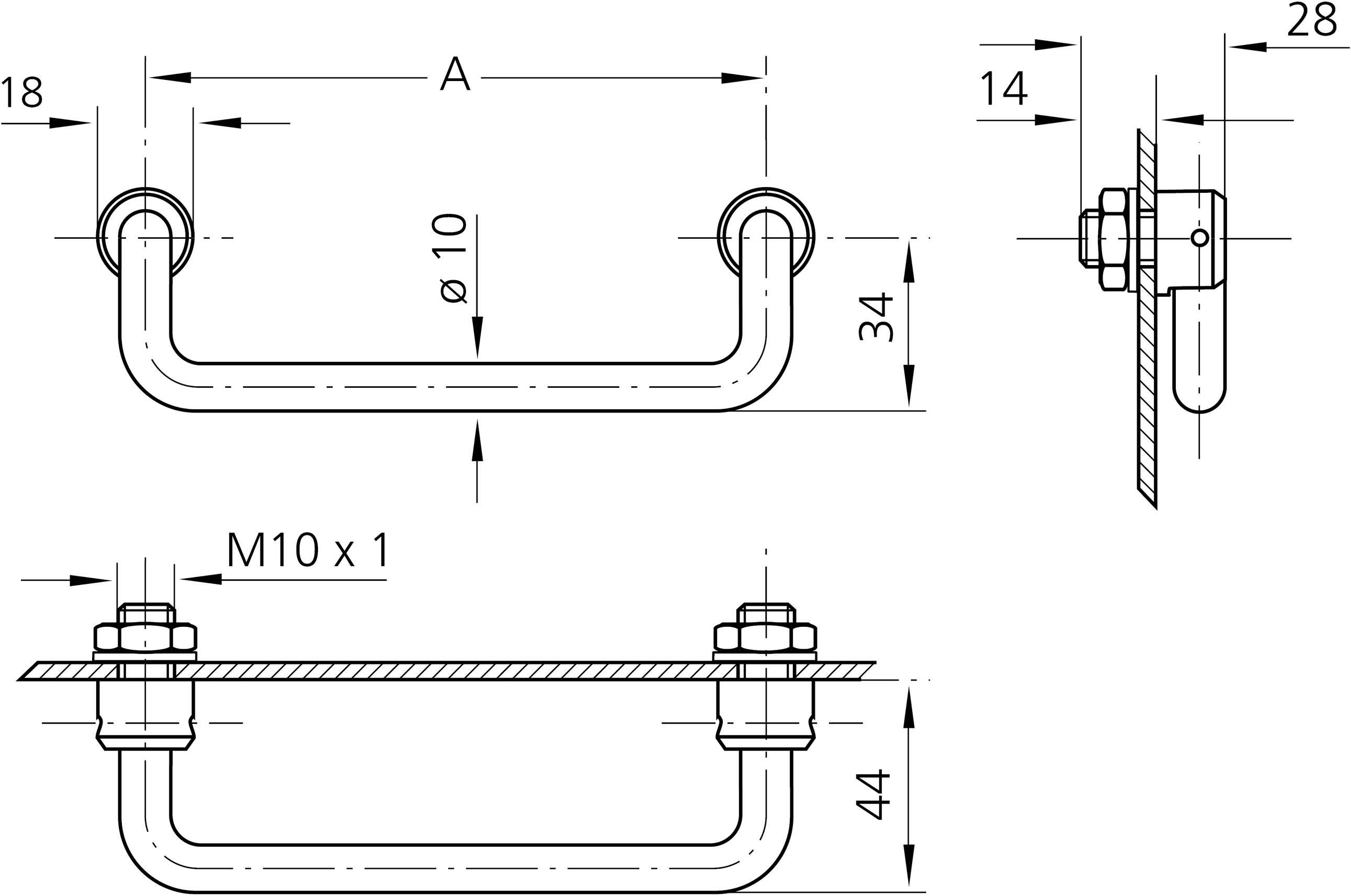 Rohde EK-10.180.31 Klappgriff Edelstahl (L x B x H) 189 x 10 x 44mm 1St.