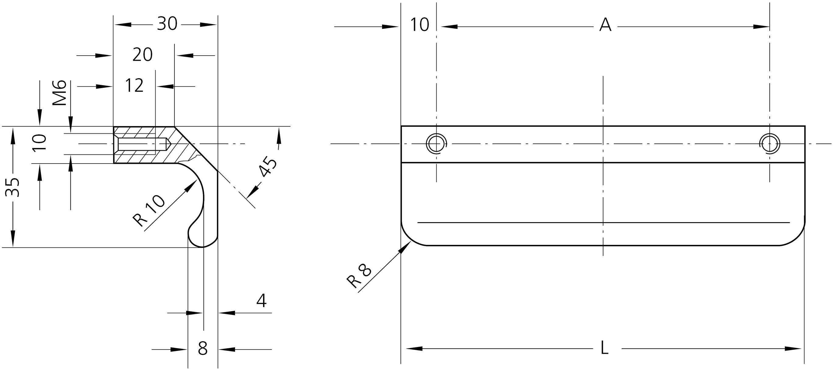 Rohde EL-35.080.36 Leistengriff Edelstahl (L x B x H) 100 x 35 x 30mm 1St.