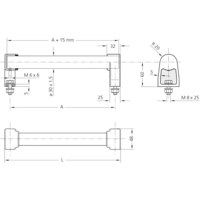 Rohde ES-30.500.ST Universalgriff Edelstahl (L x B x H) 525 x 30 x 80mm 1St. Rohde ES-30.500.ST Universalgriff Edelstahl (L x B x H) 525 x 30 x 80mm 1St.