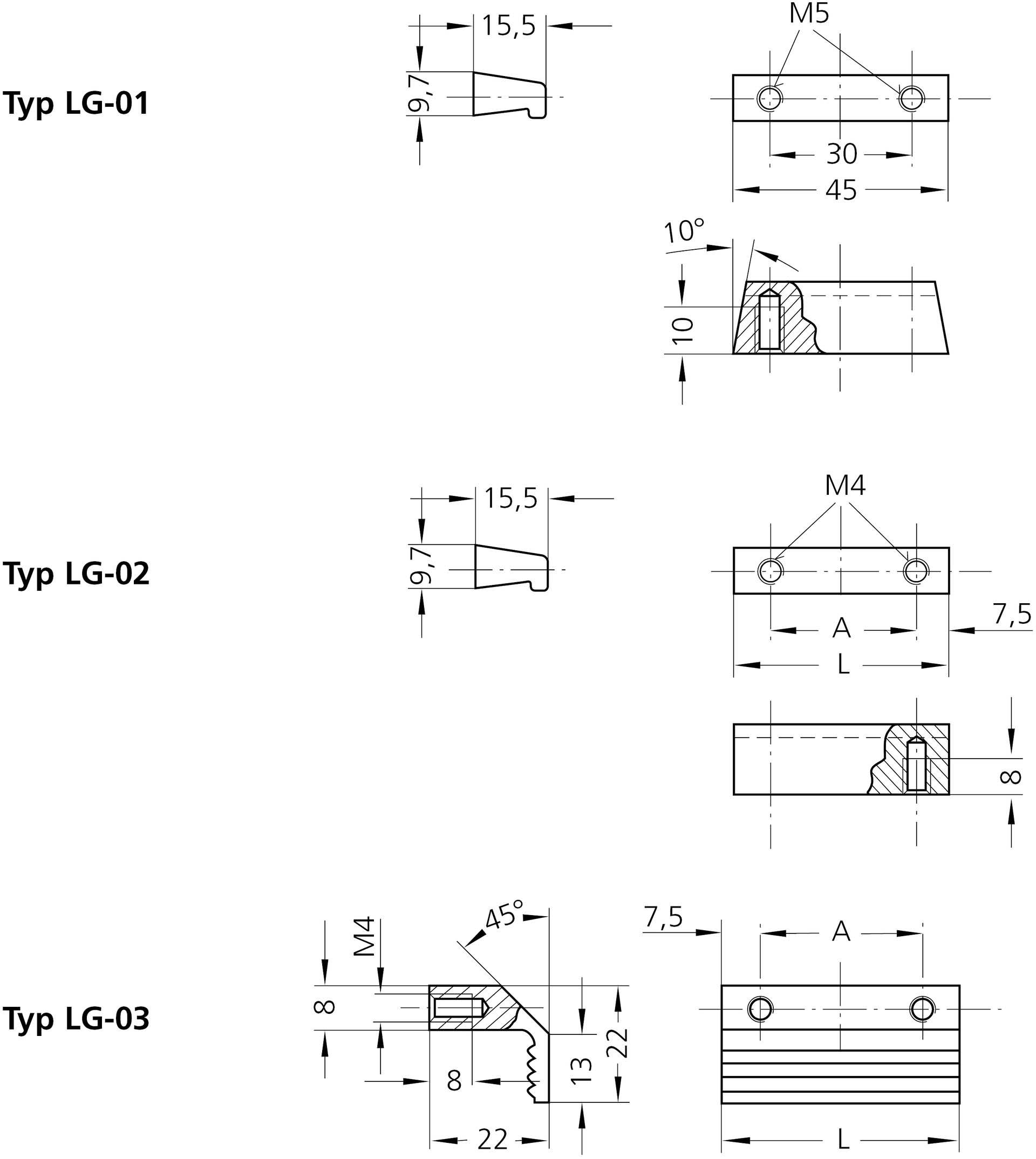 Rohde LG-02.105.04 Leistengriff Schwarz (L x B x H) 120 x 9.7 x 15.5mm 6St.