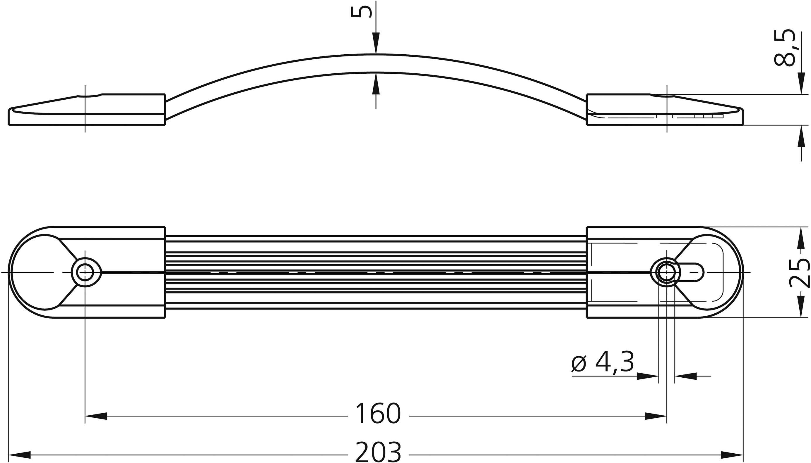 Rohde MA-25.160.84 Gerätegriff Schwarz 1 Set