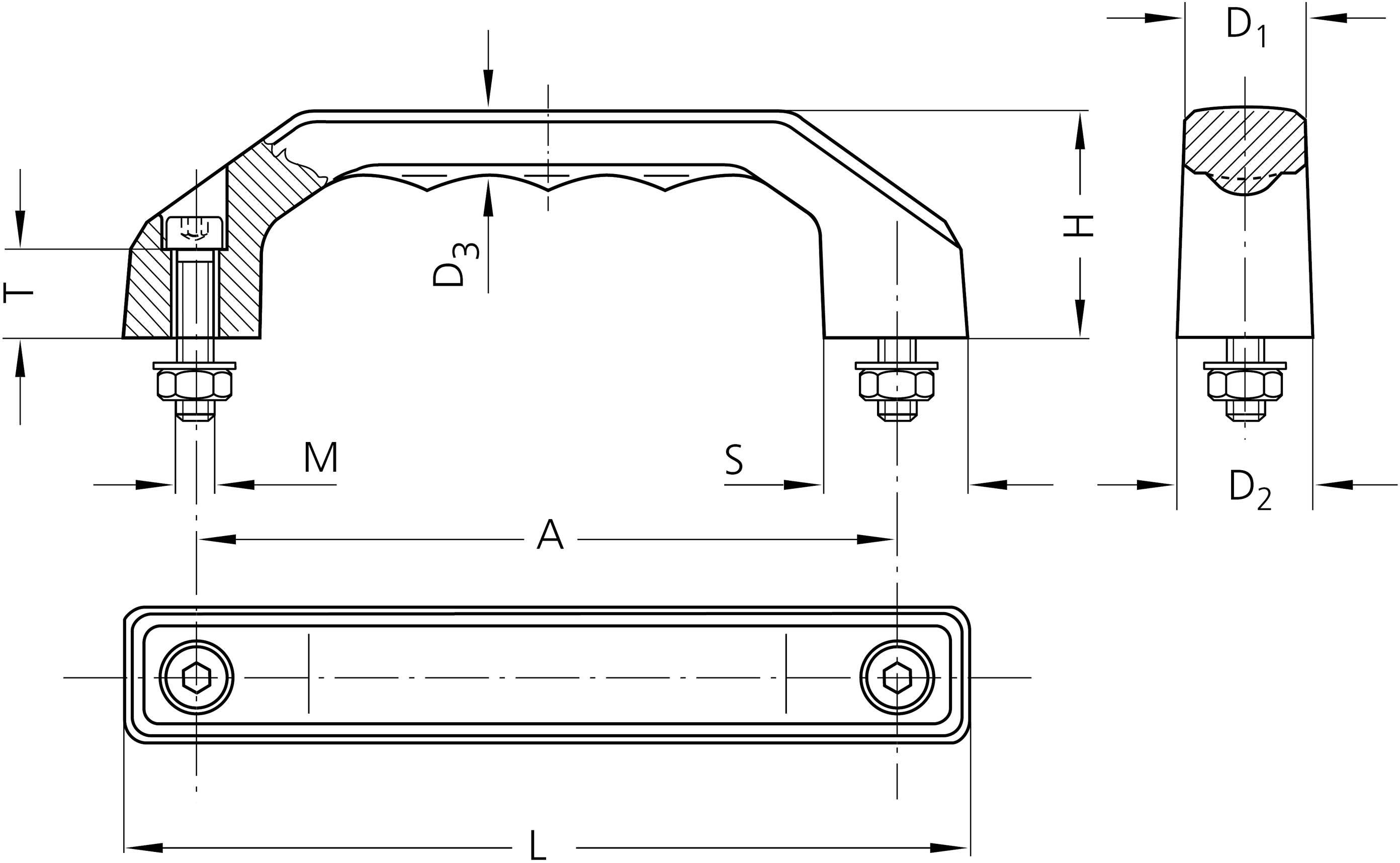 Rohde RG-1S.100.84 Universalgriff Schwarz (L x B x H) 122 x 19 x 33mm 6St.