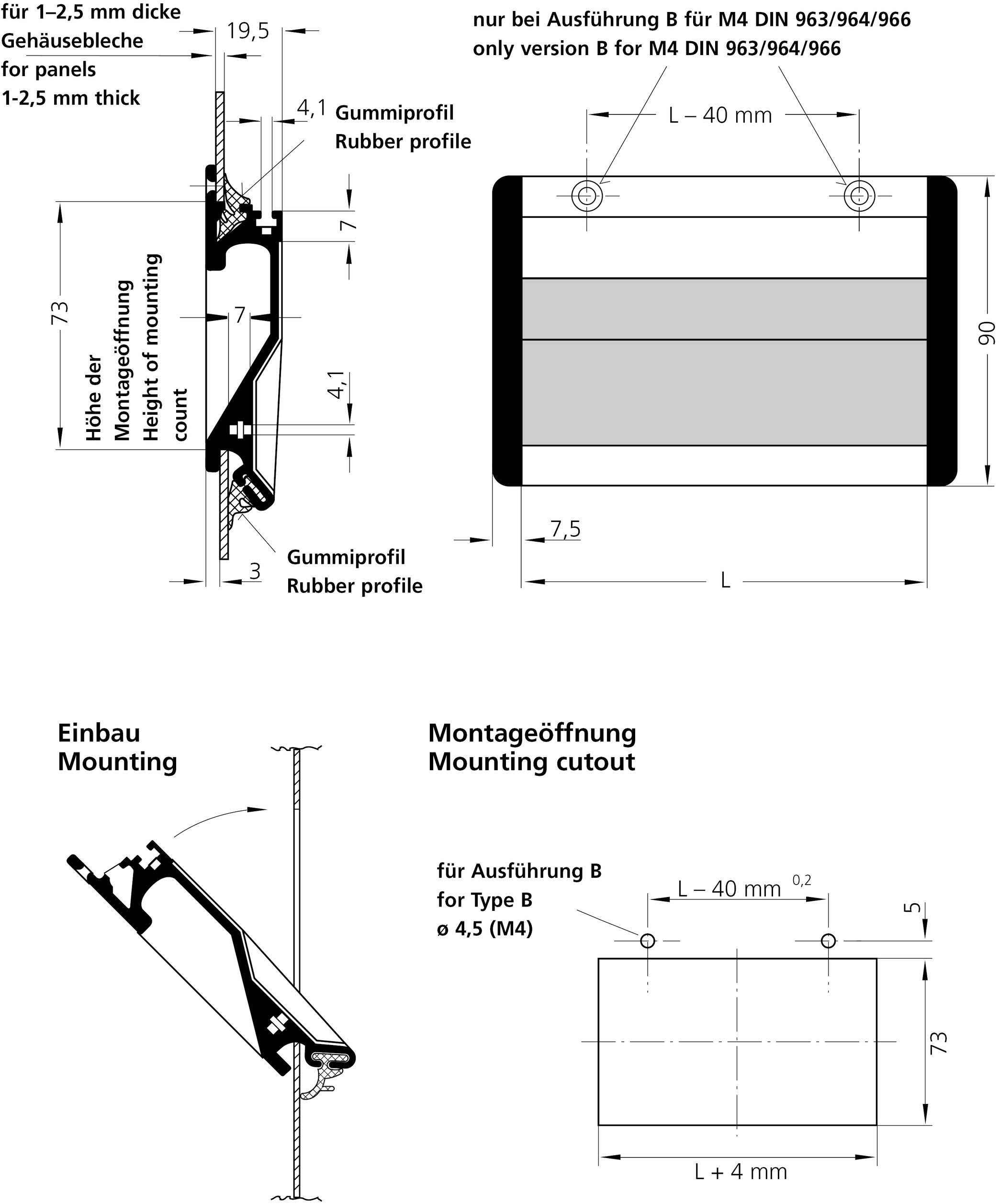 Rohde SG-73.118.A1 Schalengriff Silber (L x B x H) 118 x 19.5 x 90mm 3St.