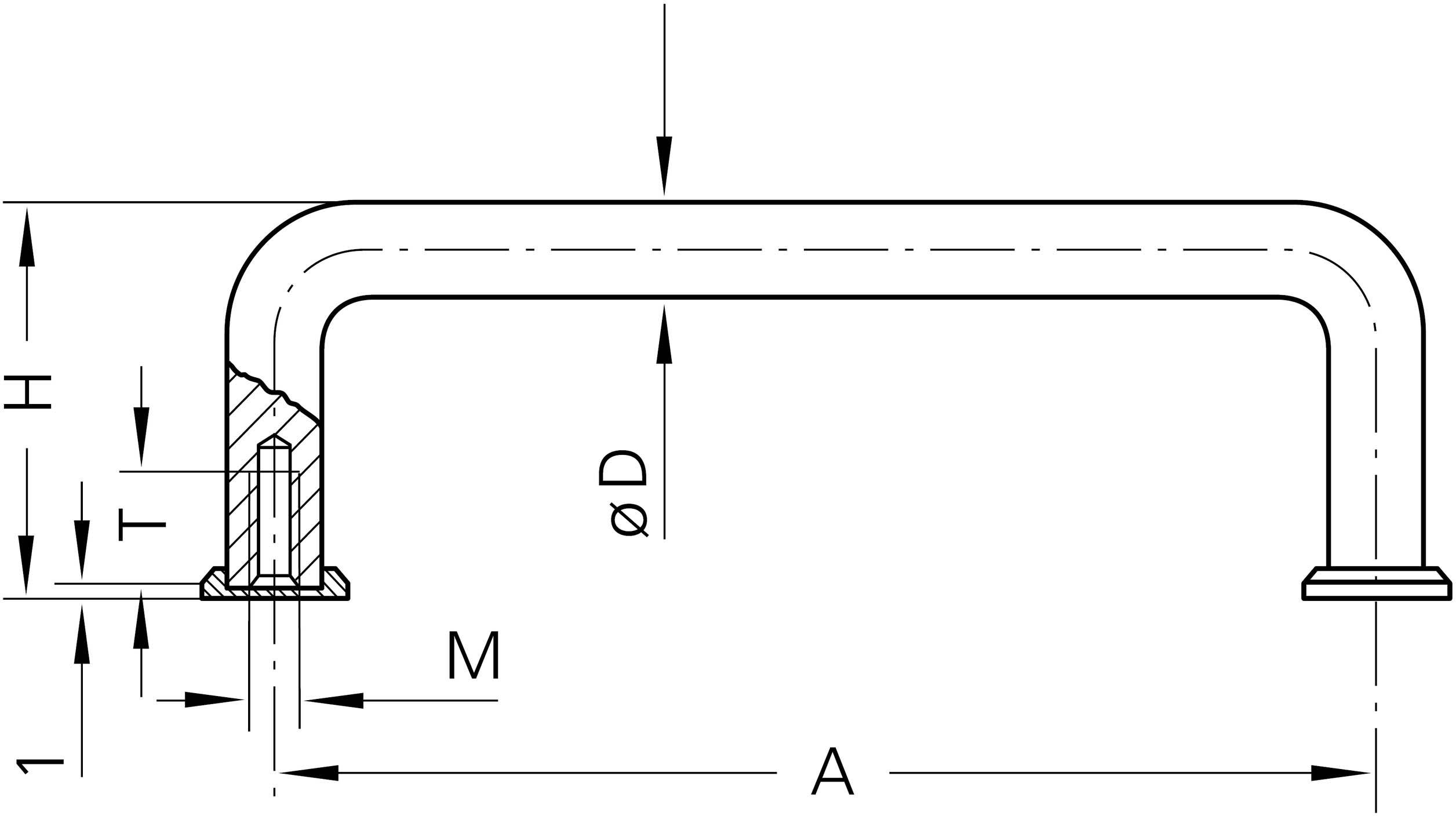 Rohde ST-10.235.22 Universalgriff Chrom (L x B x H) 245 x 10 x 41mm 5St.