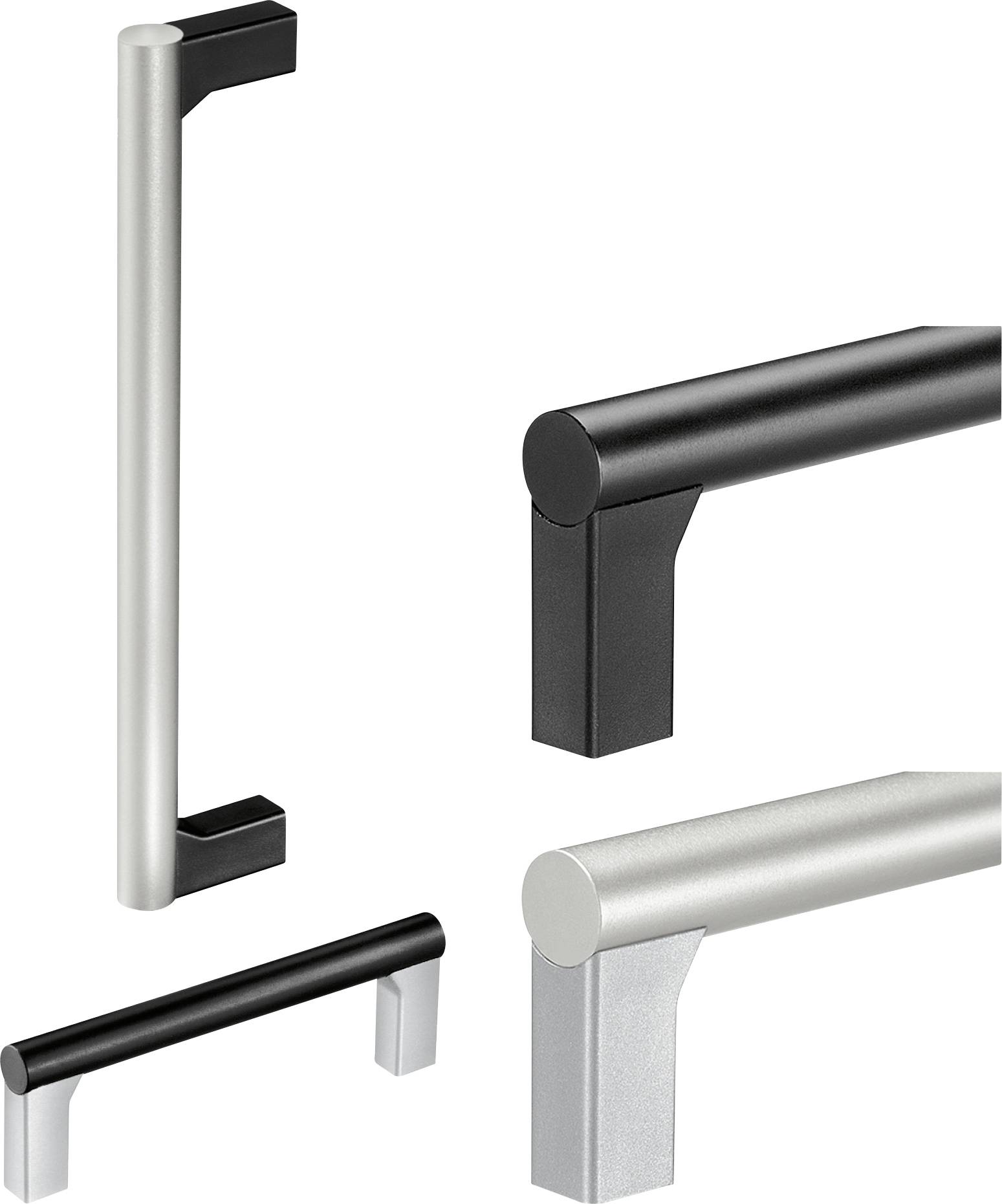 Rohde UR-15.055.B01 Universalgriff Schwarz, Silber (L x B x H) 70 x 15 x 43.5mm 3St.